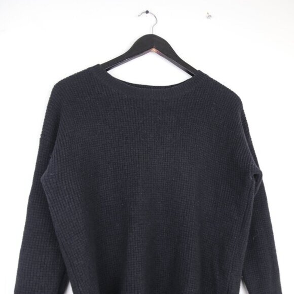 Aritzia Wilfred Free Isabelli Wool Crew-Neck Black Sweater Size Large - Picture 2 of 6